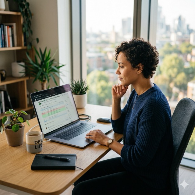 Developer reviewing a pull request